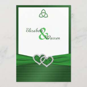 Invitation Noeud d'amour celtique dans l'invitation de vert