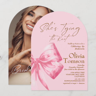 Invitation Noeud de mariage de Bow She's Tying the Knot Rose