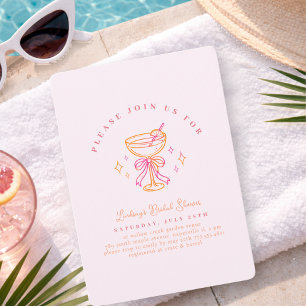 Invitation Nœud de salle de fête de mariage de cocktail rose