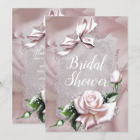 Nœud en satin rose poudré et bridal shower romanti
