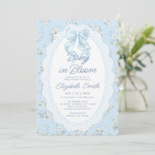 Invitation Nœud papillon en dentelle florale Bébé en fleurs F