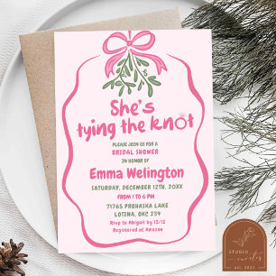Invitation Noeud Papillon Rose Hivernal Tying The Knot Enterr