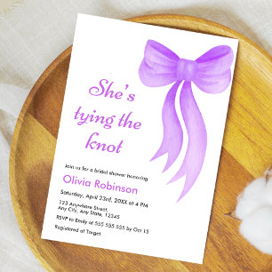Invitation Noeud Papillon Violet Elle Attache le Noeud Enterr