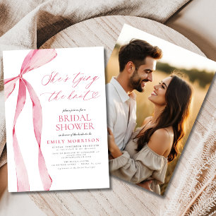 Invitation Nœud rose Elle noue la robe Photo Shower de mariag
