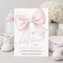 Nœud Rose Fard C'est une Fille Baby Shower