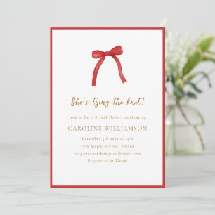 Invitation Noeud Rouge Elle Fait Son Nœud Enterrement de Vie 