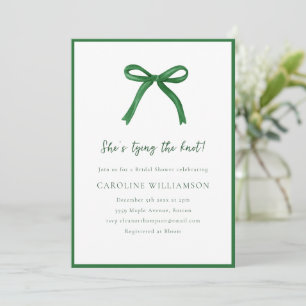 Invitation Noeud Vert Elle Fait Son Nœud Réception de Mariage