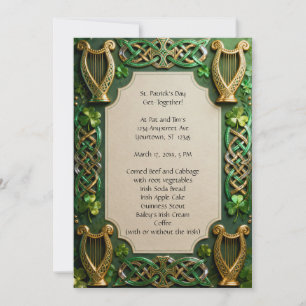 Invitation Nœuds celtiques et harpes de la Saint-Patrick