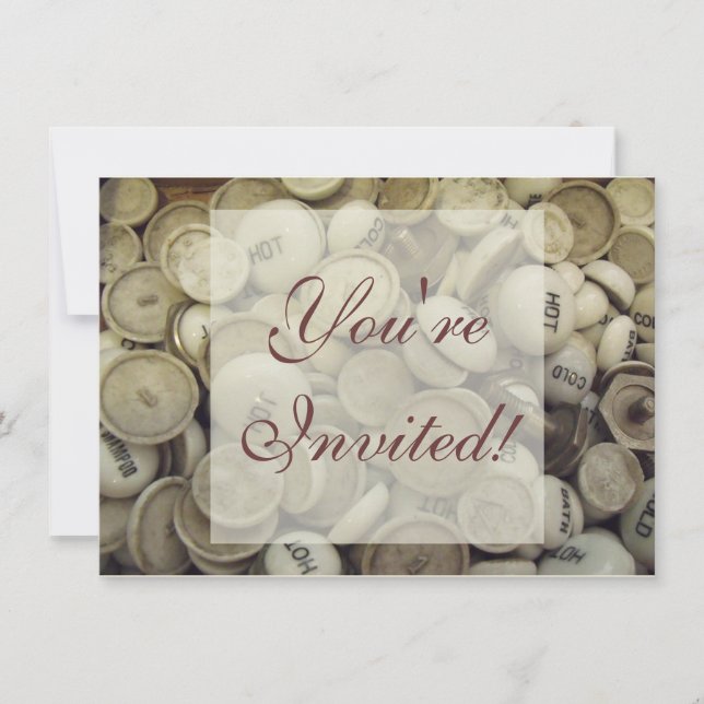 Invitation Noeuds vintages en porcelaine chaude et froide (Devant)