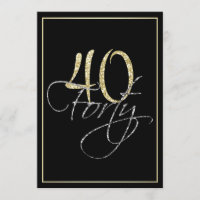 Noir argenté formel et quarantième fête