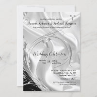 Noir avec argent sur Champagne Mariage en soie Inv