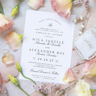 Invitation Noir Blanc Élégant Dîner De Répétition Officielle