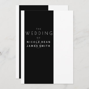 Invitation Noir & Blanc Elégant Mariage moderne simpliste
