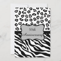 Noir Blanc Gris Zèbre Léopard 50e Anniversaire