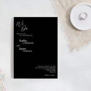 Invitation Noir classique moderne Nous faisons Mariage
