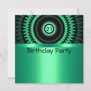 Invitation Noir et Aqua d'invitation d'anniversaire