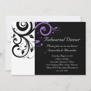 Invitation Noir et blanc avec accentuation de la spirale viol