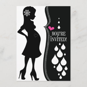 Invitation noir et blanc de baby shower