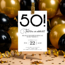 Noir et blanc Enregistrer la date 50e anniversaire