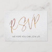 Noir et blanc minimal Gold Type Wedding RSVP
