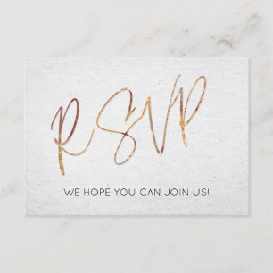 Invitation Noir et blanc minimal Gold Type Wedding RSVP