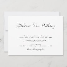 Noir et blanc minimaliste avec un Mariage de coeur