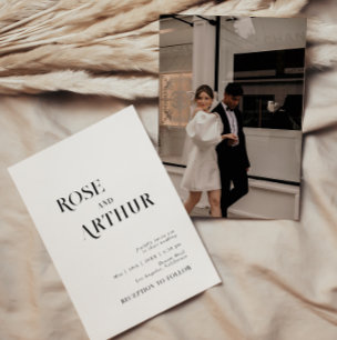 Invitation Noir et blanc minimaliste et chic