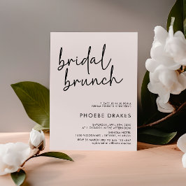 Invitation Noir et blanc minimaliste Script Brunch nuptial