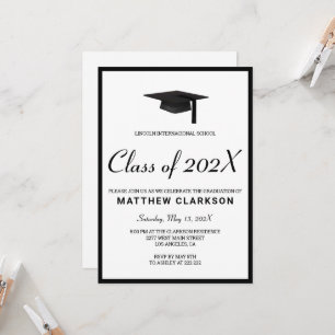 Invitation Noir et blanc simples