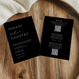 Invitation Noir et blanc tout en une taille 6,5 pouces x 8,75