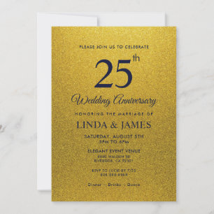 Invitation Noir et Or Brillant Luxe Paillettes