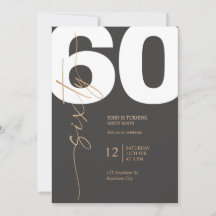 Noir et Or Élégant 60e Anniversaire