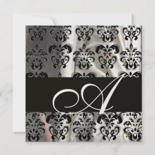 Invitation NOIR ET SOIE BLANCHE DOMMASK CLOS MONOGRAMME Ice M