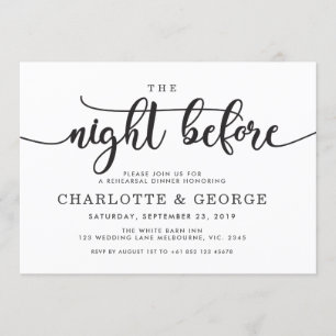 Invitation Noir la nuit avant l'invitation