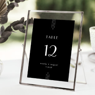 Invitation Noir Mariage de table TOUT à fait moderne Art Déco
