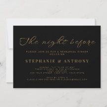 Noir minimaliste et or La nuit avant le Mariage