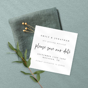 Invitation Noir moderne Blanc n'importe quelle couleur Mariag