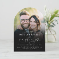 Noir moderne minimaliste Coeur Script Mariage phot