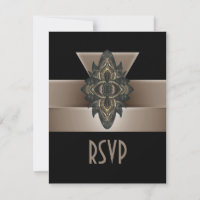 Invitation Noir Or Liège Art Déco RSVP
