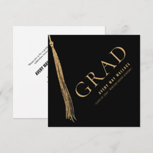 Invitation Noir Or Tassel Diplôme Unique Personnalisé