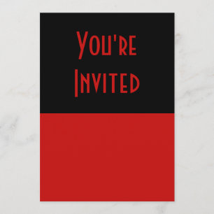 Invitation noir rouge simple