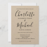 Noir Signature Script Rustique Mariage Kraft