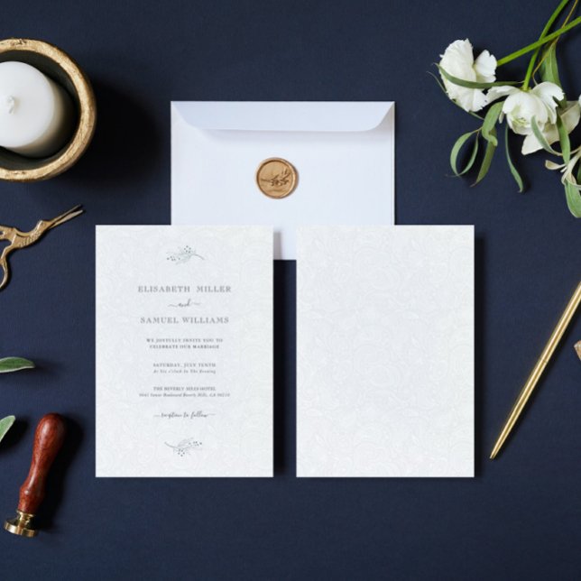Invitation Noir sur blanc pâté Mariage minimal (Créateur téléchargé)