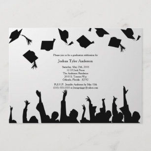 Invitation noire blanche de fête de remise des