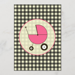 Invitation noire de baby shower de guingan