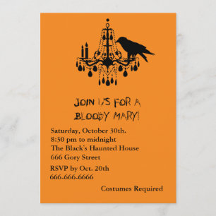 Invitation noire de Raven Halloween