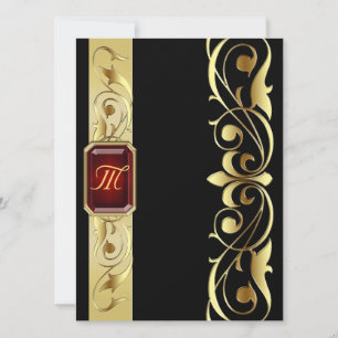 Invitation noire du Grand Duke Red Jewel Gold Scro