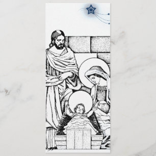 Invitation noire et blanche de nativité