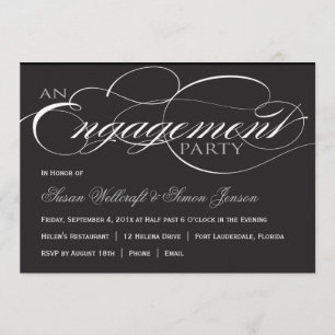 Invitation noire et blanche de partie de