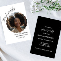 Invitation noire et blanche pour la promotion 2025